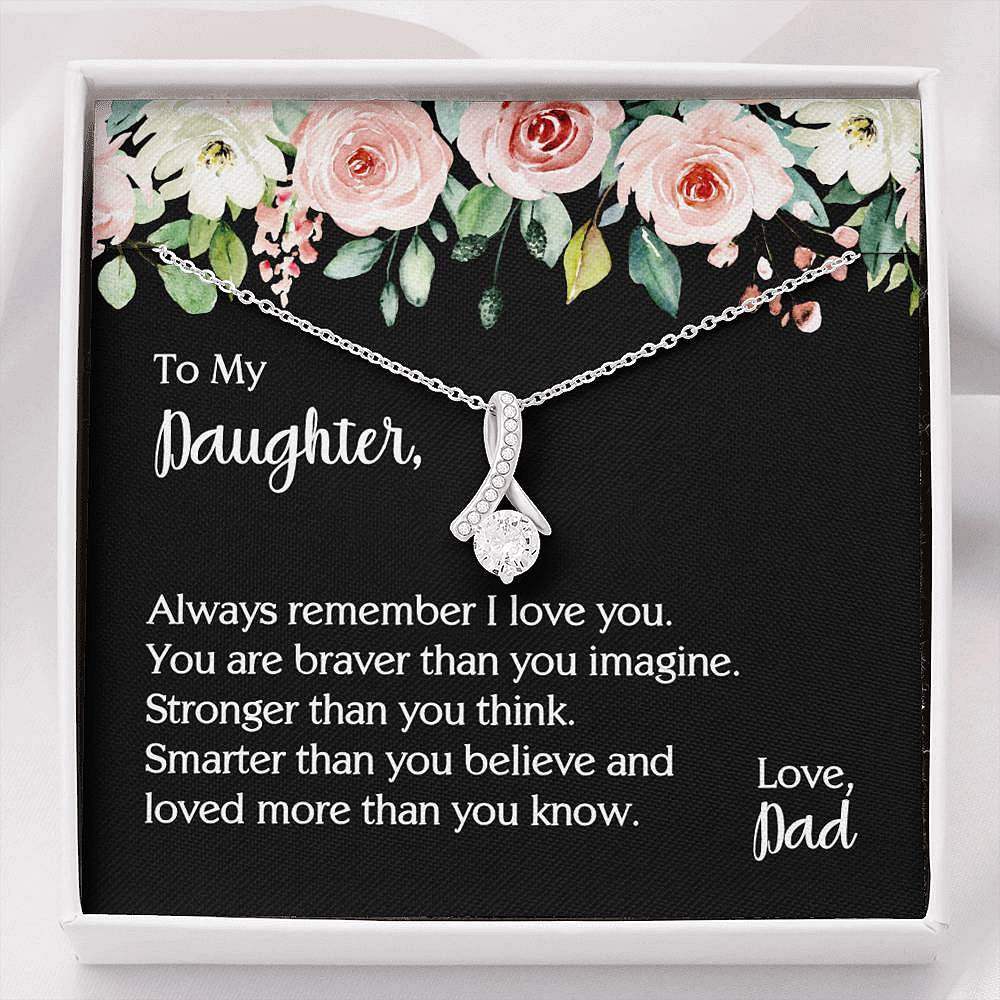 Always Remember You Are Braver, Card Quote with Gold or Silver Triple Pearl Necklace, Beaded Pearl Bar Necklace, Daughter Gift Jewelry