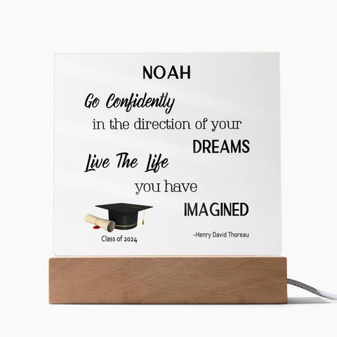 Personalized Plaque For Graduation Go Confidently In The Direction Of Your Dreams