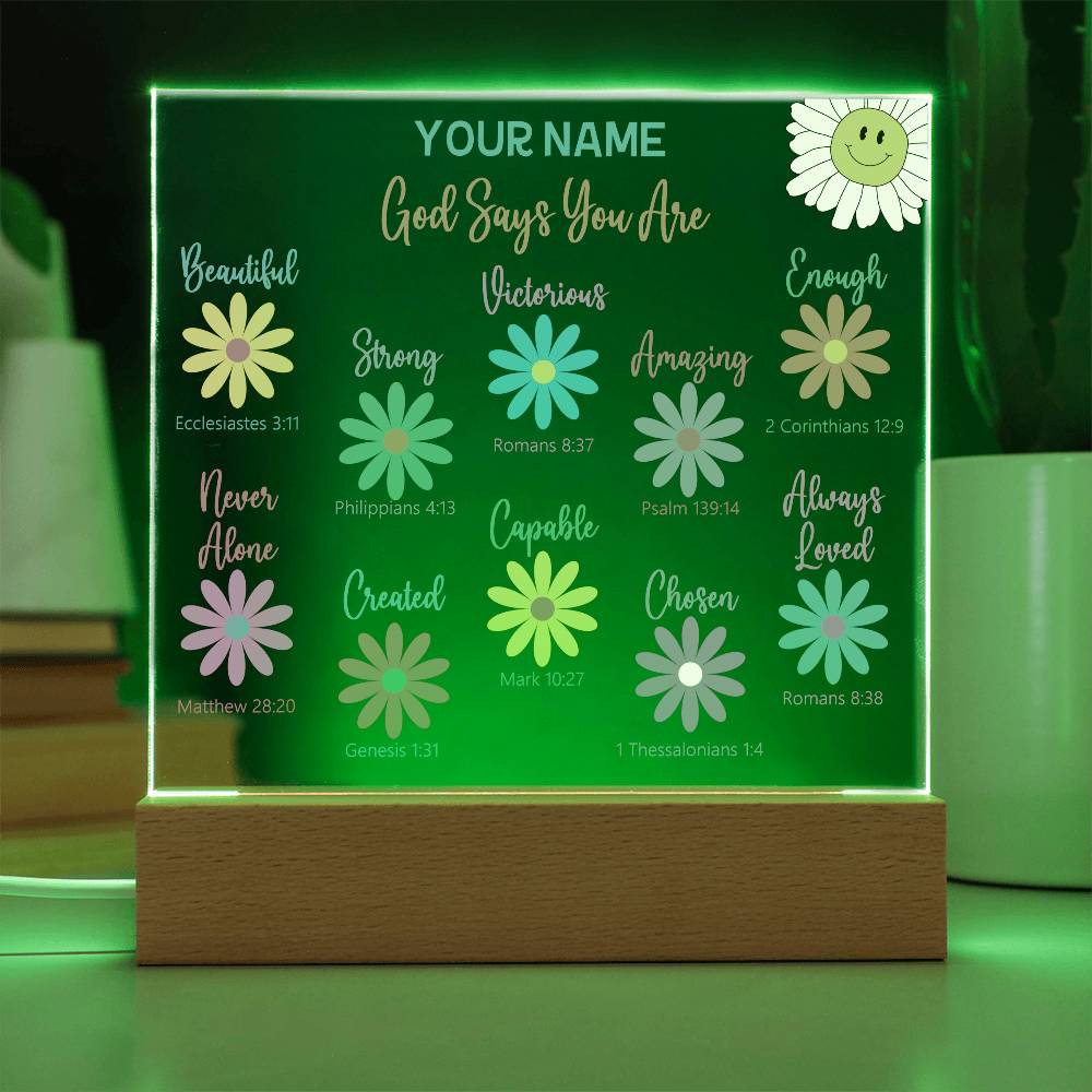 God Says You Are Personalized Bible Verse Encouragement Plaque