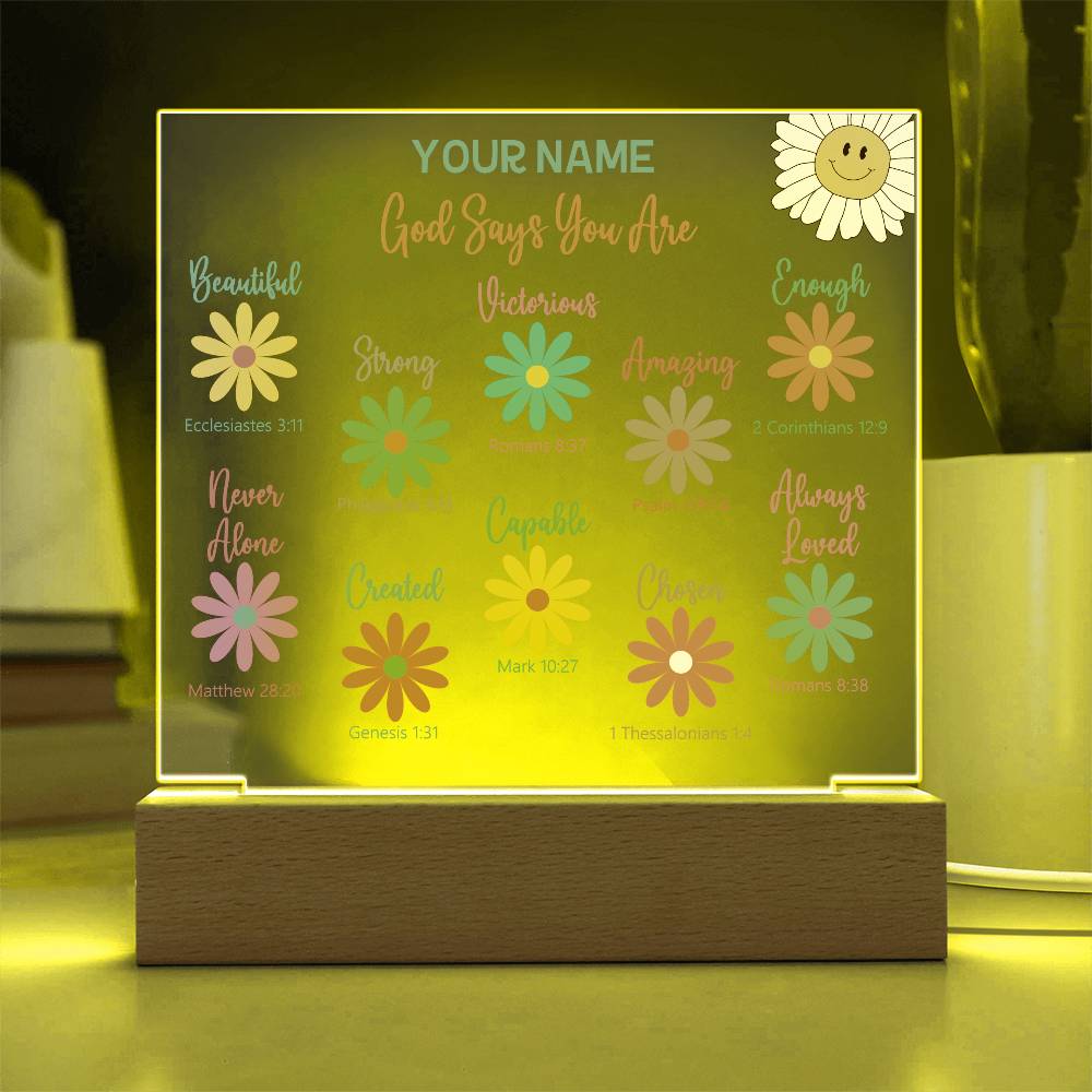 God Says You Are Personalized Bible Verse Encouragement Plaque