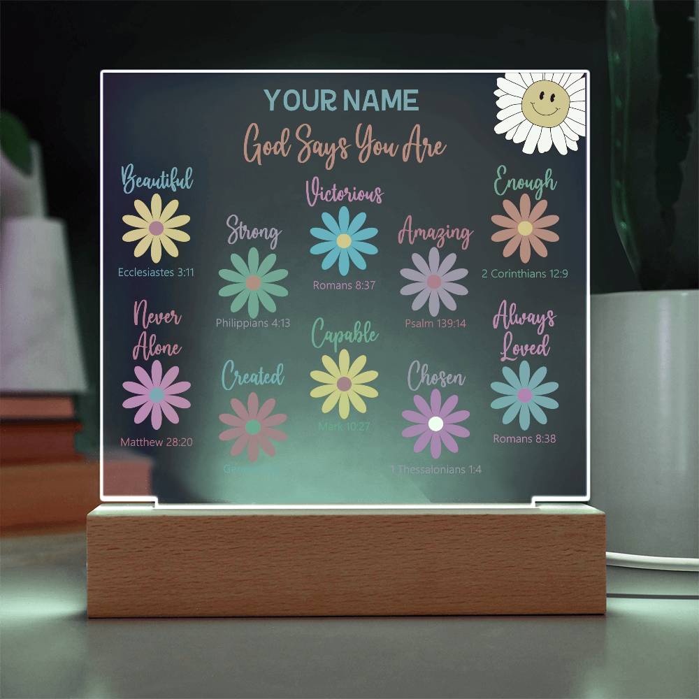 God Says You Are Personalized Bible Verse Encouragement Plaque