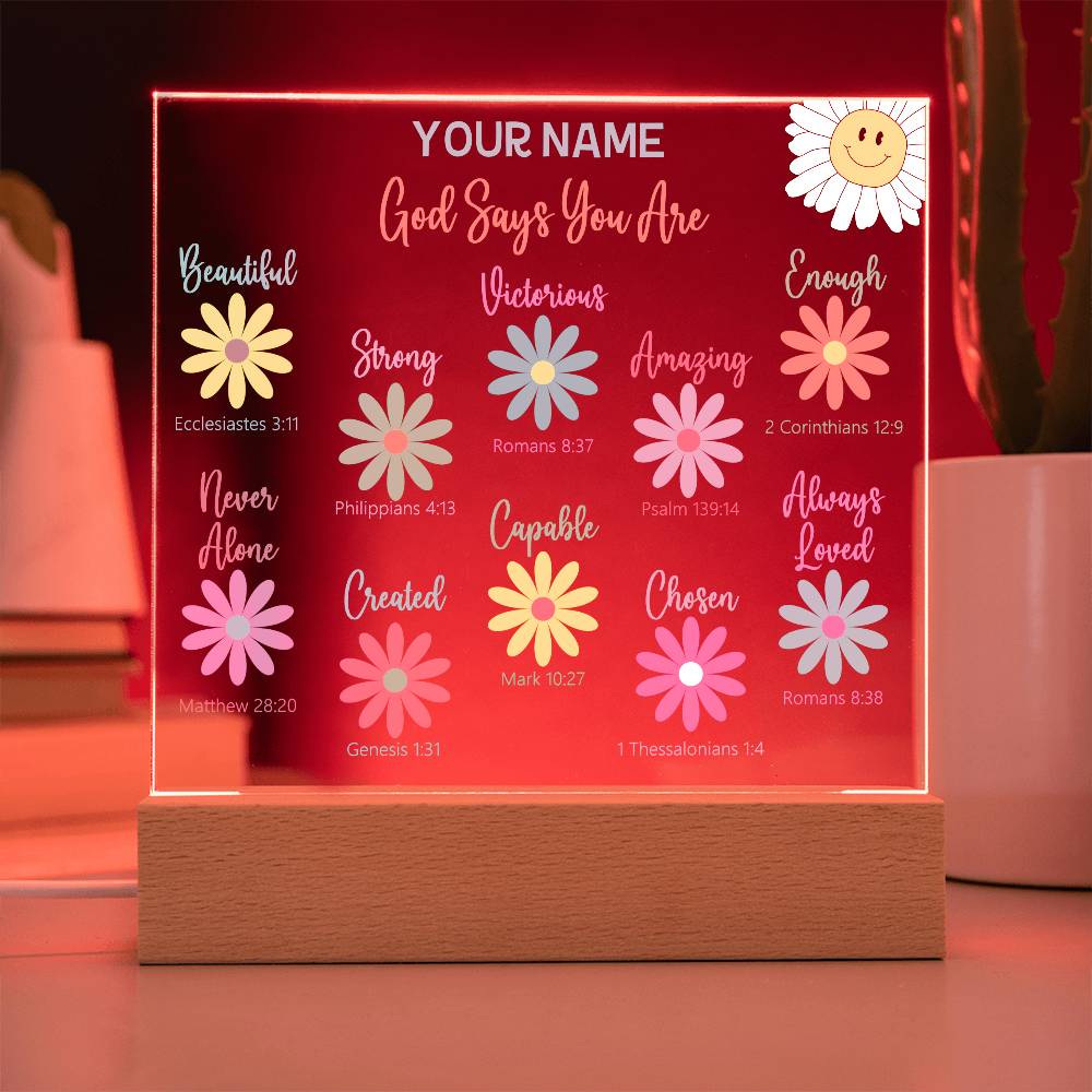 God Says You Are Personalized Bible Verse Encouragement Plaque